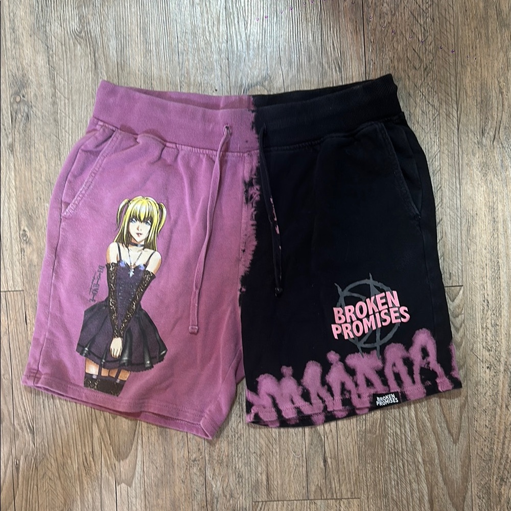 Zumiez Pink and Black Graphic Shorts Casual Loungewear